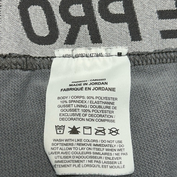 Nike Pro Leggings Womens Elastic Waist Dri Fit Training Charcoal Gray Logo Large - Picture 5 of 6